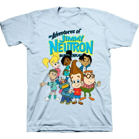 Mens Nickelodeon Jimmy Neutron Shirt - The Adventures of Jimmy Neutron Boy Genius tee - Classic Nick Graphic T-Shirt (Pool, Medium)
