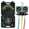 thumbnail image 1 of 3 Way AC Gauge Set，HVAC Gauges for R134a R410a R12 R22 R502 Refrigerant，Refrigerant Gauge Kit with 5FT Hoses，Anti-Collision Dial，R410a Adapter，Puncturing Can Tap, 1 of 7