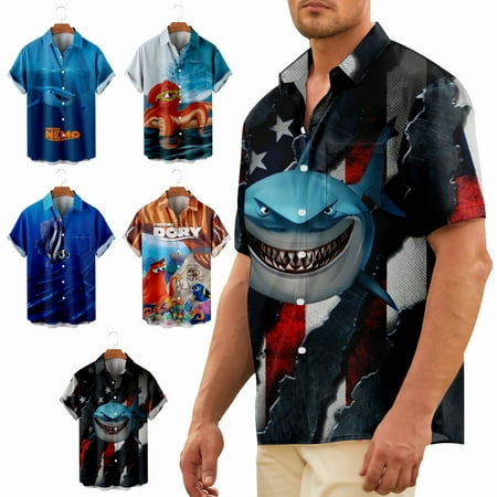 

Men s and Big Men s Casual Short Sleeve Hawaiian Shirt Funny Funky Costume Up to 8XL
