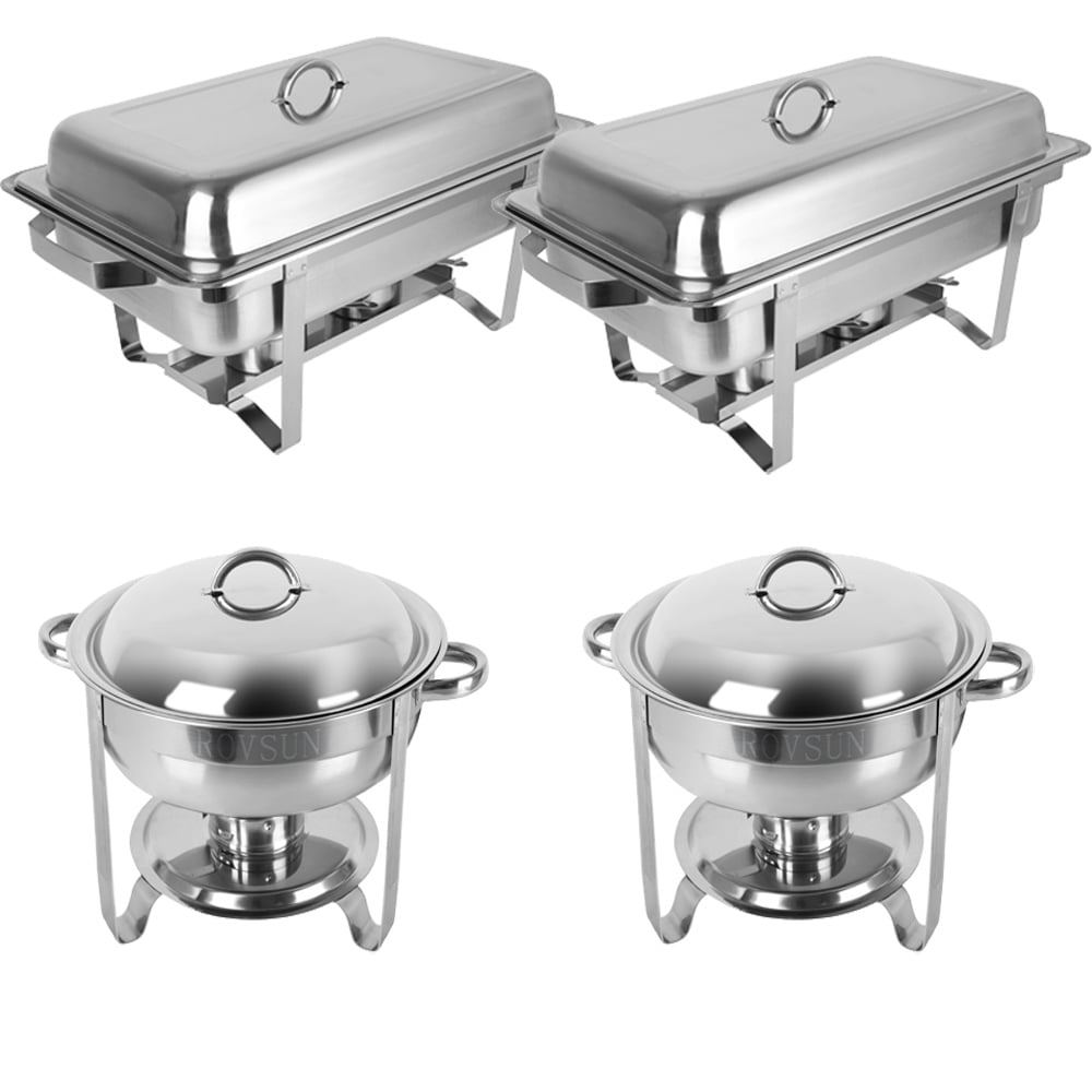 Ktaxon 8 Quart+5 Quart Full Size Stainless Steel Chafing Dish with Water Pan and Chafing Fuel