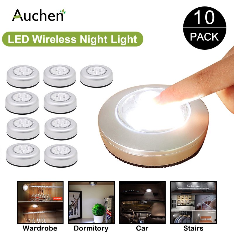 AUCHEN Battery Powered Led Click Touch Light,Wireless Stickon Push
