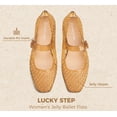 thumbnail image 3 of LUCKY STEP Womens Jelly Ballet Flats Buckle Strap Lightweight Mesh Clear Beach Sandals,Beige, 3 of 11