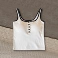 thumbnail image 6 of BUIGTTKLOP Womens Tank Tops Spaghetti Strap Sleeveless Shirts Sqaure Neck Button up Stretch Camiosle Top, 6 of 7