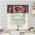 thumbnail image 3 of Tribal Textured Curtain Valance Rustic Floral Square Flower Borders Boho Ethnic Geometric Curtain Valance Kitchen Cafe Living Room Home Decor 54"x18", 3 of 5