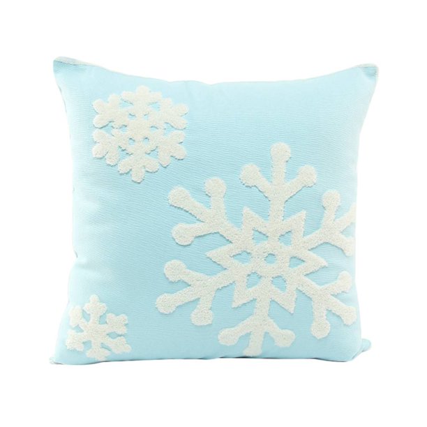 Crewel Snowflake Patterns Algodón Transpirable Funda de almohada suave Funda de almohada decorativa navideña sidaley JJ15966-02