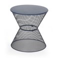 thumbnail image 1 of Nian Side Table, Round Top, Hourglass, Outdoor Navy Blue Iron, 18 Inch, 1 of 1