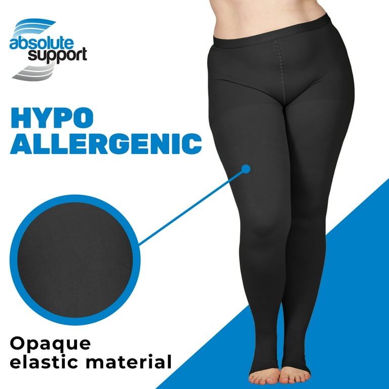 7XL Extra Wide Compression Tights for Swelling 20-30 mmHg - Black