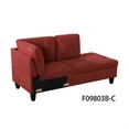 thumbnail image 6 of Hommoo Flannelette Living Room Furniture Sets, 4-Seat L-Shape Sectional Couch Sofa, Red(No Ottoman), 6 of 10