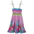 thumbnail image 2 of XUNZOO Robe d'Été Décontractée à Bretelles pour Filles, Robe Bohème Sans Manches à Fleurs, Robe de Plage de Vacances avec Collier Coloré 160, 2 of 7