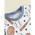 thumbnail image 6 of Musuos 2Pcs Baby Boy Summer Outfits 0-3 Years Short Sleeve Baseball Glove Print T-shirts + Shorts Set Toddler Casual Clothing, 6 of 10