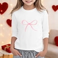 thumbnail image 2 of Graphic Tees for Girls Kids Fashion 3/4 Short Sleeve Girls Tops Size 14-16 Crewneck Bowknot Tops Loose Fit T Shirts Summer Outfit Size 8-9 Years,1-White, 2 of 4