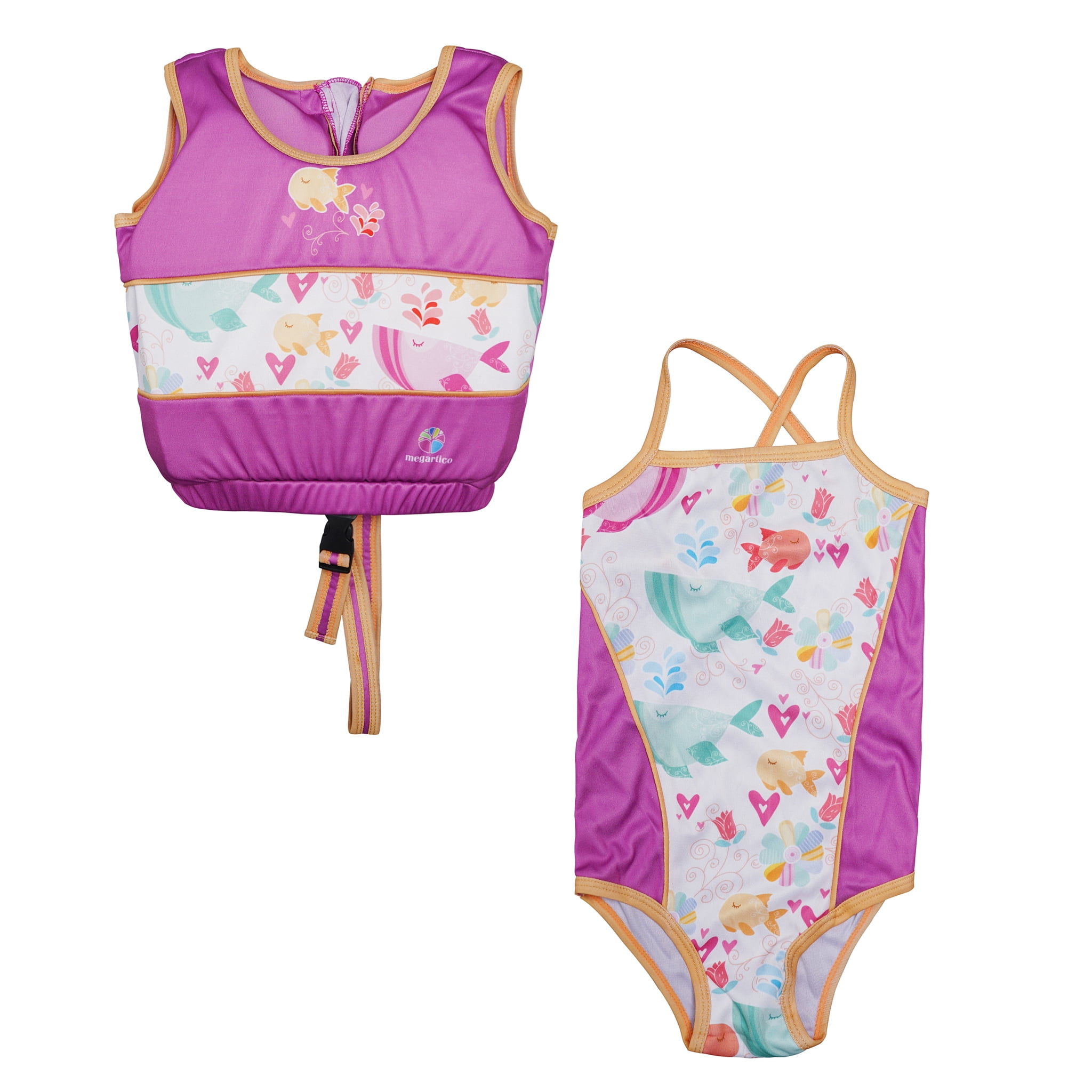 UrbanFlip - Swimming with Whales Design Learn-to-Swim Aid Girls Kids Swim Vest Float Vest