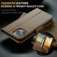 thumbnail image 3 of ELEHOLD Wallet Case for iPhone 16 Pro Max Premium Leather Case wih RFID Blocking Function Card Slots Kickstand Magnetic Clasp Shockproof Cover for Men Women for iPhone 16 Pro Max,Brown, 3 of 11