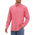 thumbnail image 4 of INSPIRE CHIC Men's Back to School Dress Shirts Long Sleeve Button Down Business Contrast Shirt S Light Red, 4 of 6