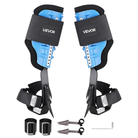VEVOR Tree Climbing Spikes, Height-Adjustable Tree Climbing Gear with Straps & Padding Cushion, 350 lbs Load Capacity, Heavy Duty Steel Climb Spurs Arborist Equipment for Fruit Picking Hunting