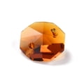 thumbnail image 3 of Electroplate Glass Links Connectors Faceted for Chandelier Beads Chain DIY Craft Jewelry Decoration Octagon Chocolate 14x14x7.5mm Hole: 1.6mm DIY, 3 of 3