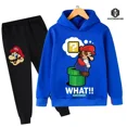 thumbnail image 1 of Conjunto de Sudadera con capucha de Super Mario para niños y niñas, ropa deportiva de 2 piezas con estampado, informal, a la moda, 2024, 1 of 1