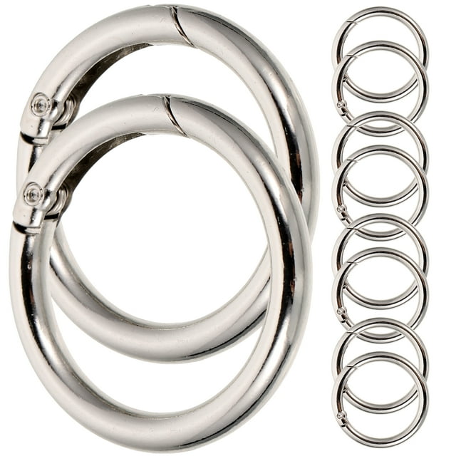 MOVTOTOP 10pcs Flat Key Rings Metal Split Circles Key Chain Making Rings DIY Circle Rings
