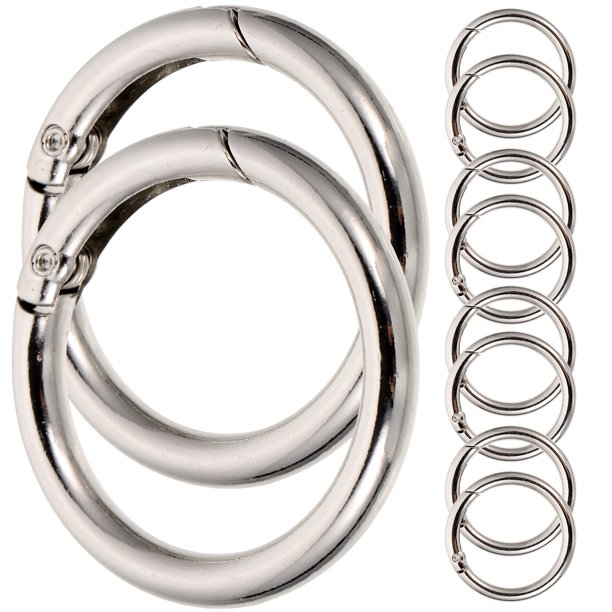 WORGEOUS Anillos de llave plana de 10 piezas círculos divididos de metal cadena de llave anillos anillos de bricolaje círculo