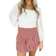 thumbnail image 4 of Franhais Women Mini Skirt Summer Casual Ruffle Pleated High Waist Skirt for Beaches Club Streetwear, 4 of 9