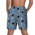 thumbnail image 2 of Lsque Mens Swim Trunks Cute Cartoon Astronaut Pattern - Bathing Suit Compression Liner - Beach Swim Shorts Swimwear - (S-3XL) - Stretch Quick Dry -Small, 2 of 9