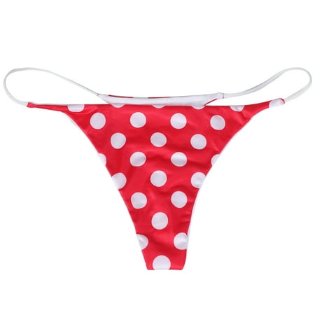Zhden Cheeky Bikini Bottoms Swim Bottoms for Women Thong Bikini Bottom String Sexy Low Waist Swimsuit BottomRed L