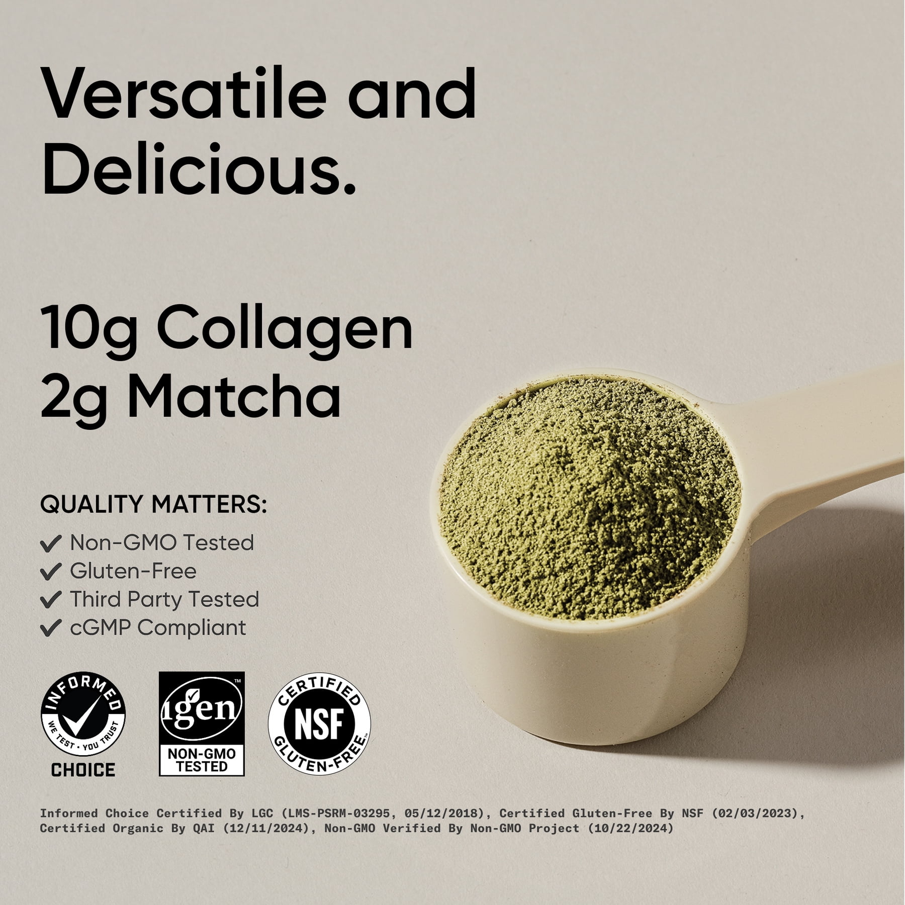 Sports Research® Collagen Peptides Matcha Green Tea  Hydrolyzed Supplement 10.16oz (24 Servings)