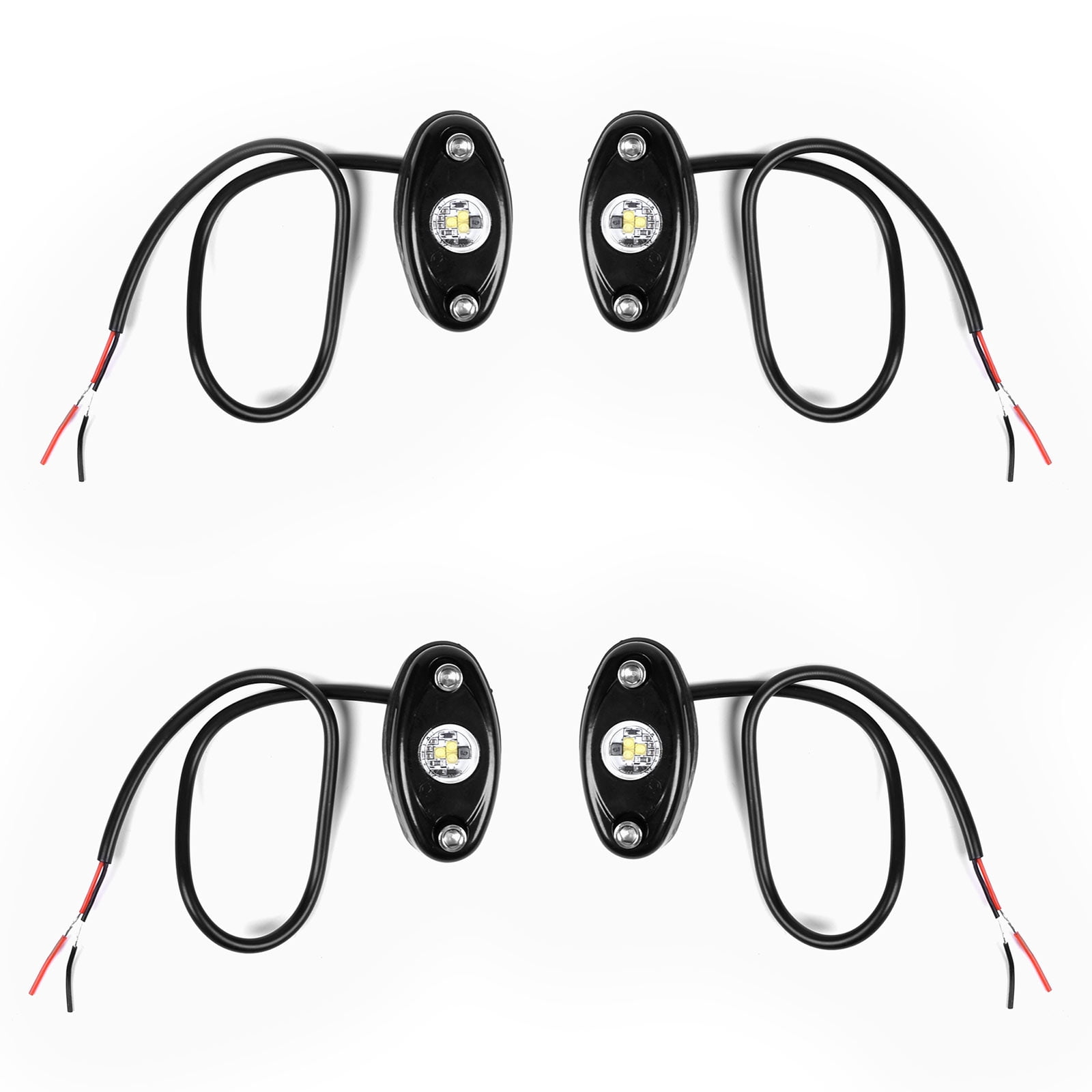 Krator LED Neon Underbody Glow Rock Lights- 4 Pods, Blue, IP67 Waterproof, Aluminum Housing- For Cars, ATVs, Boats, UTVs, Motorcycles, Domes, Trucks, etc.
