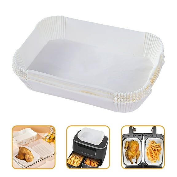 CIMAXIC 50Pcs Rectangular Air Fryer Paper Liner for Frying and Cooking