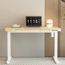KOWO 48" K3101 Electric Height Adjustable Standing Desk with drawers,Natural/White