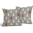thumbnail image 2 of Christmas Tree Pillow Covers 18x18 Inch Green and Cream Christmas Decorative Throw Pillow Covers Set of 2 Winter Holiday Neutral Pillowcases Cushion Covers for Couch Indoor Outdoor Decor, 2 of 6