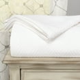 thumbnail image 2 of Superior Dobbyweave Knit Cotton Blanket, All Season Bed Blanket, Full/Queen 88" x 100", White, 2 of 8