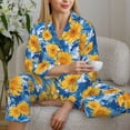 thumbnail image 6 of Naloa Ocean Wave Sunflower Pajamas for Women Set, Womens Pajama Sets, Lounge Sets for Women, 2pjs for Women-Large, 6 of 7