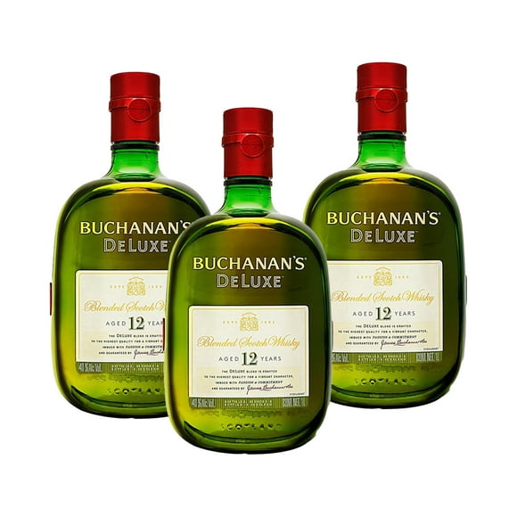 Paquete de 3 Whisky Buchanans Blend 12 Años 1 L
