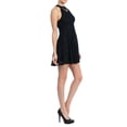 thumbnail image 3 of Auliné Collection Womens Halter Sleeveless Floral Lace Skater Dress, 3 of 3