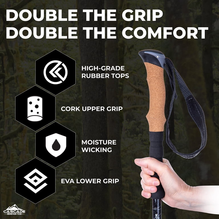 Cascade Mountain Tech 3K Carbon Fiber Trekking Poles, 26-54" photo 2