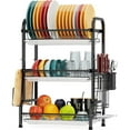 thumbnail image 2 of 2/3 Tier Dish Drying Rack, Over Sink Drainer Shelf Utensils Holder Stainless Steel Kitchen Drainer Storage Stand Kitchen Shelf Cutlery Holder Storage Counter Organizer Space Saver, 2 of 8