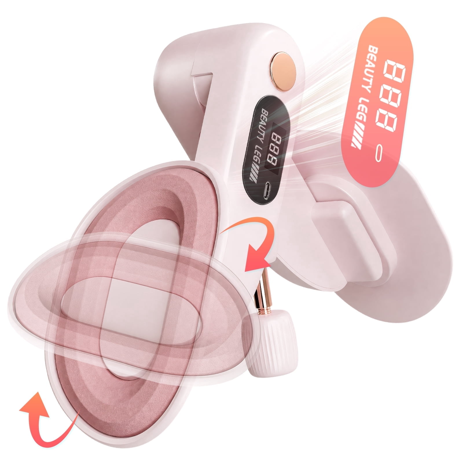 BAOKALER Thigh Trainer, 35lb Resistance Pelvic Floor Muscle Trainer, Inner Thigh Exerciser for Women, Home Workout Equipment, Pink