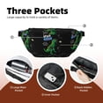 thumbnail image 4 of Naloa Space Dino Cartoon Black Print Running Belts for Men Women,Running Fanny Pack with 2-Zipper Pockets,Waterproof Waist Pack for Travel Hiking Running Outdoor Sports, 4 of 8