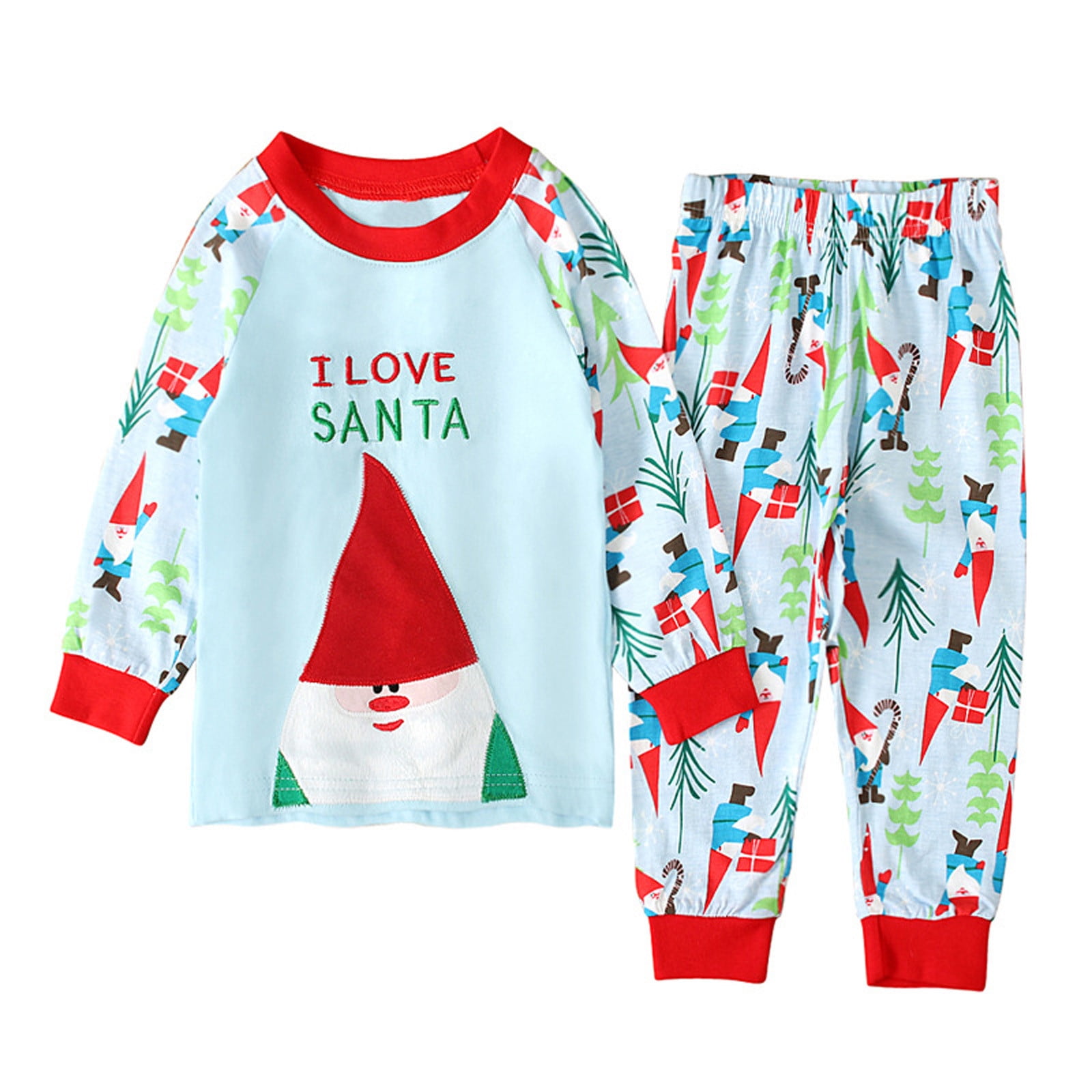 Lsljs Children Kids Boys Girls Christmas Santa Letter Sweatshirt Pants Outfits Baby Pajamas Other