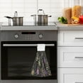 thumbnail image 4 of Yayeee Kitchen Hanging Hand Towels Set of 2 with Loop Bathroom Absorbent Tie Towel, Purple Floral Pattern, 4 of 7