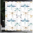 thumbnail image 4 of Ambesonne Dragonfly Shower Curtain, Regular Lines Insects, 69"Wx70"L, Orange Blue, 4 of 5