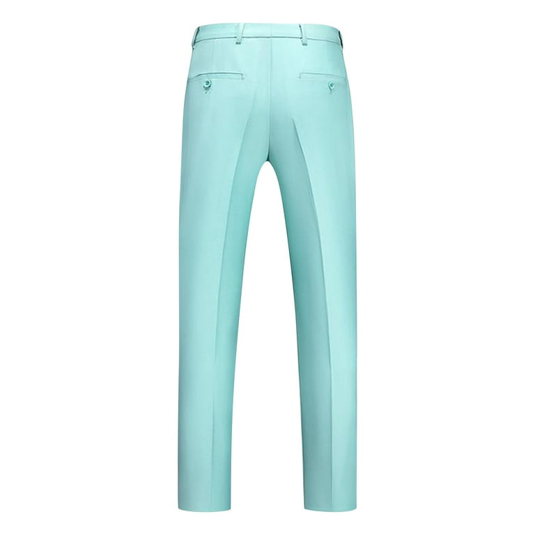 YDDIAN Mens Classic Suit Pants Straight Fit Modern Formal Dress Pants Separate Trousers Mint Green 36