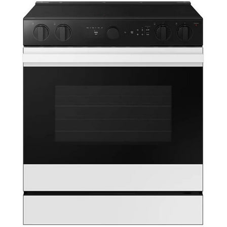 Samsung NSE6DB850012 6.3 Cu. Ft. Bespoke White Glass Slide-In Electric Range