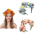 thumbnail image 5 of FENOHREFE Fabric Flower Headband for Music Festival with Butterfly Decors Music Festival Accessory Hairhoop Wedding Bride Headwear, 5 of 7