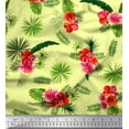 thumbnail image 1 of Soimoi Rayon Crepe Fabric Floral & Leaves Tropical Fabric Prints by Yard 46 Inch Wide, 1 of 2