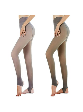 Frostluinai Clearance Items！Fleece Lined Tights For Women Leggings Thermal  Pantyhose Fake Translucent Tights Opaque High Waisted Winter Warm Sheer