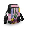 thumbnail image 3 of HELLHERO Potted Plant Geometric Blocks Polyester Women Messenger Bag 2 Zippers Casual Travel Adjustable Strap, 3 of 7