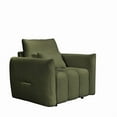 thumbnail image 4 of 38.1 "Teddy fabric sofa, modern lounge chair, upholstered with a pillow, apartment, office, living room and bedroom army green, 4 of 5