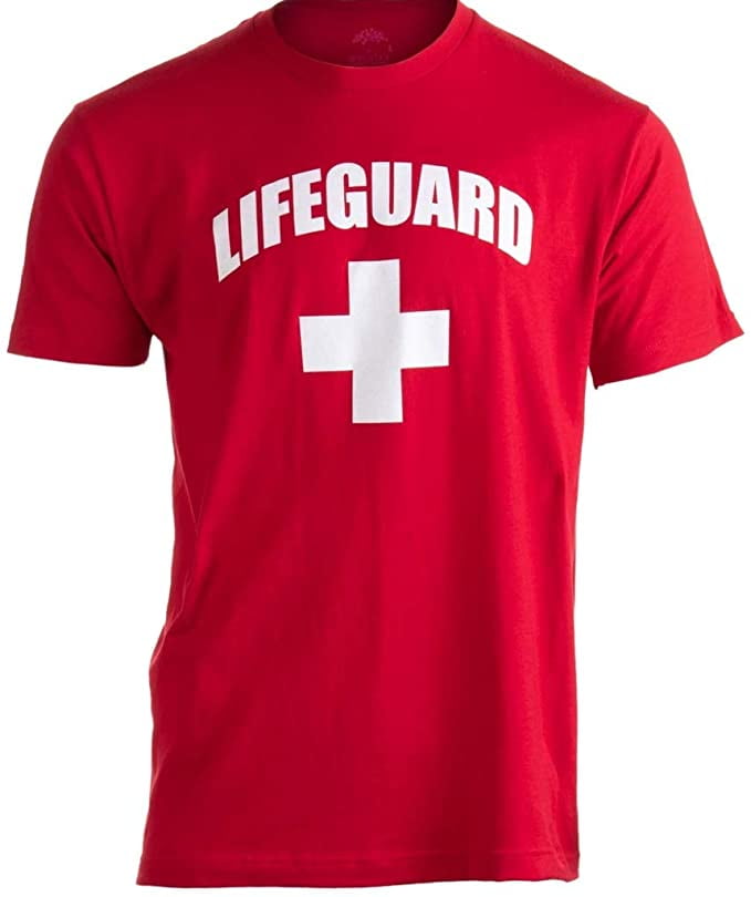 Red Lifeguarding Unisex Uniform Costume T-Shirt for Men Women Lifeguard